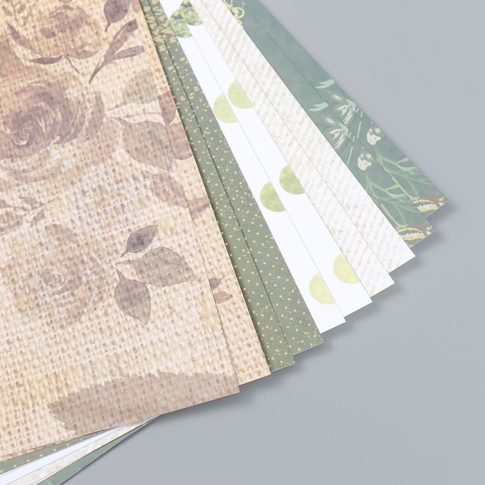 Бумага для скрапбукинга 30х30 см Бумага для скрапбукинга 30х30 см "Рустик", двусторонняя, 12 листов, 12 дизайнов, 180 г/м2