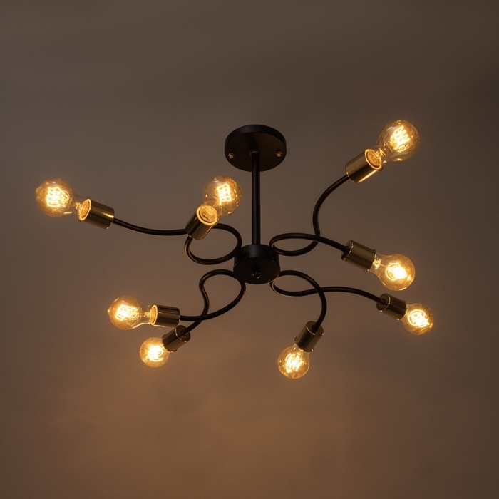 Люстра Люстра "Рипли" 8хЕ27 40Вт черно-золотой 60х60х40 см