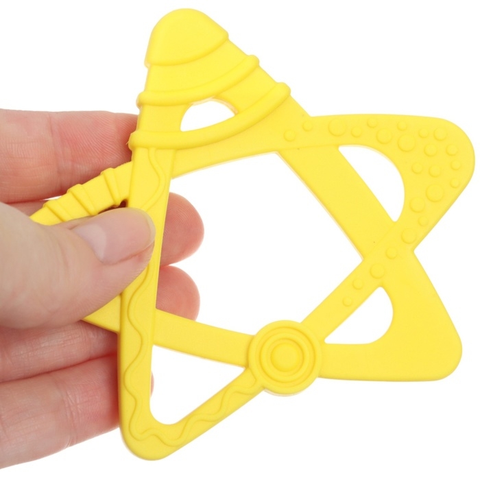 Прорезыватель силиконовый «Звёздочка», цвет жёлтый, ТЭП, КНОПА Прорезыватель силиконовый «Звёздочка», цвет жёлтый, ТЭП, КНОПА