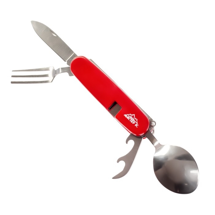 Набор туриста 4в1: нож, вилка, ложка, открывалка микс Набор туриста 4в1: нож, вилка, ложка, открывалка микс