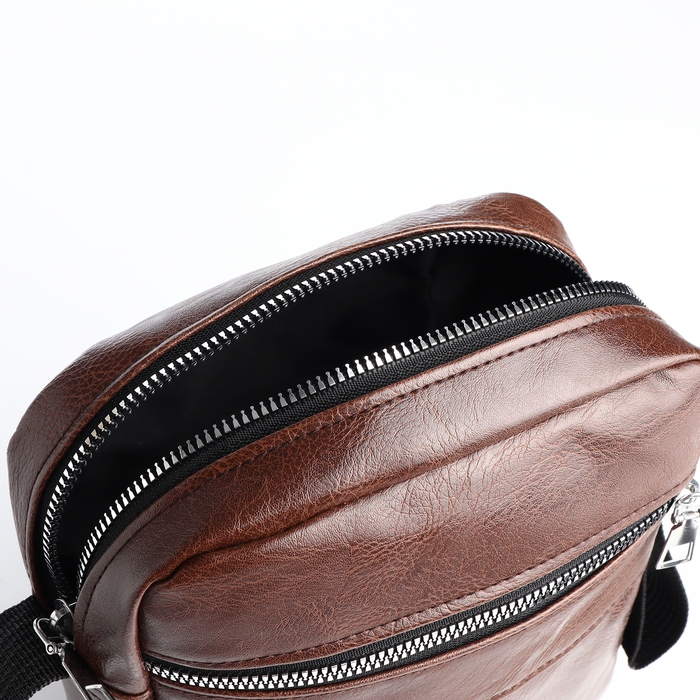 Сумка мужская на молнии, цвет коричневый Сумка мужская на молнии, цвет коричневый