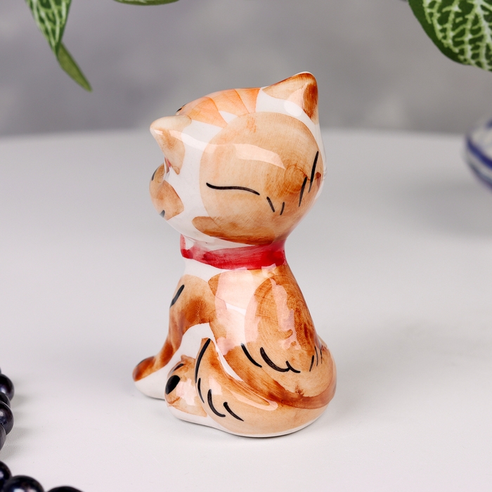 Сувенир Сувенир "Кот с бантом", гжель цветная