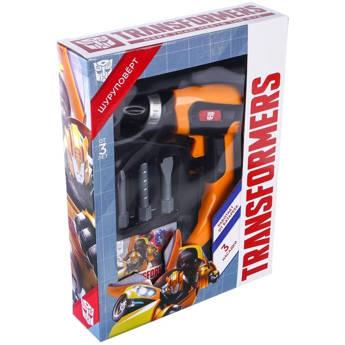 Шуруповёрт Трансформеры, 3 насадки, работает от батареек, Transformers Шуруповёрт Трансформеры, 3 насадки, работает от батареек, Transformers