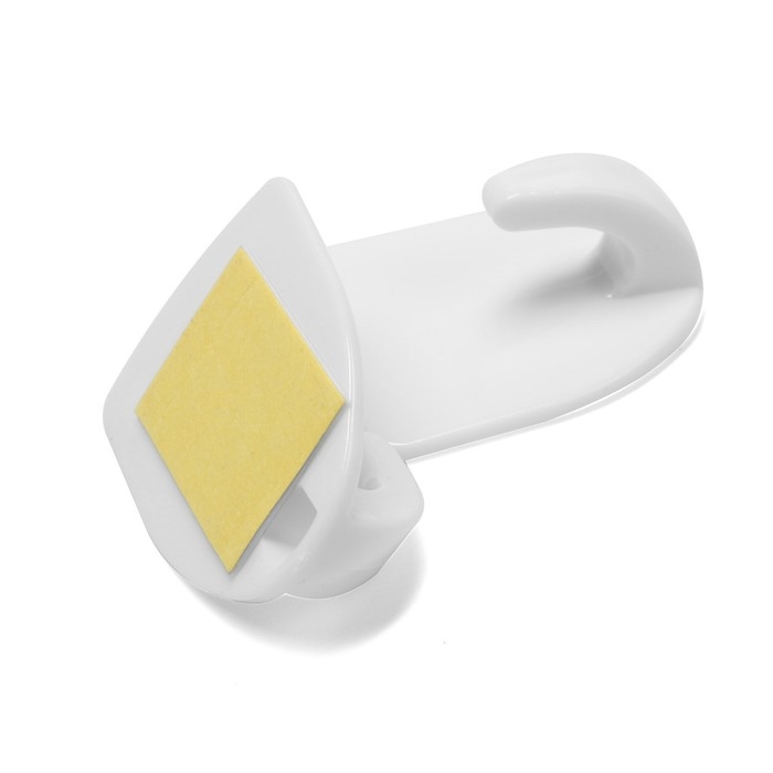 Держатель самоклеящийся ТУНДРА krep, 45х45 мм, цвет белый, 3 шт. МИКС