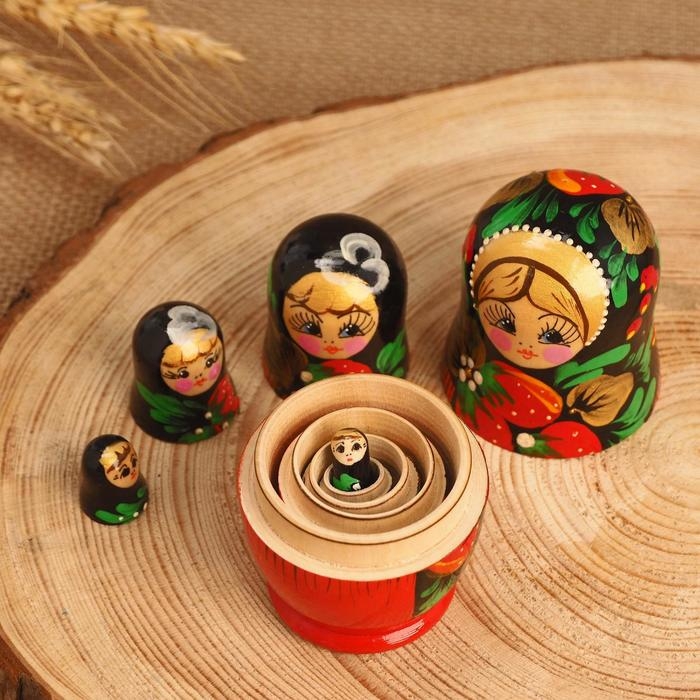 Матрешка  Матрешка "Платочек", 5-кукольная, 10-13 см, ручная роспись