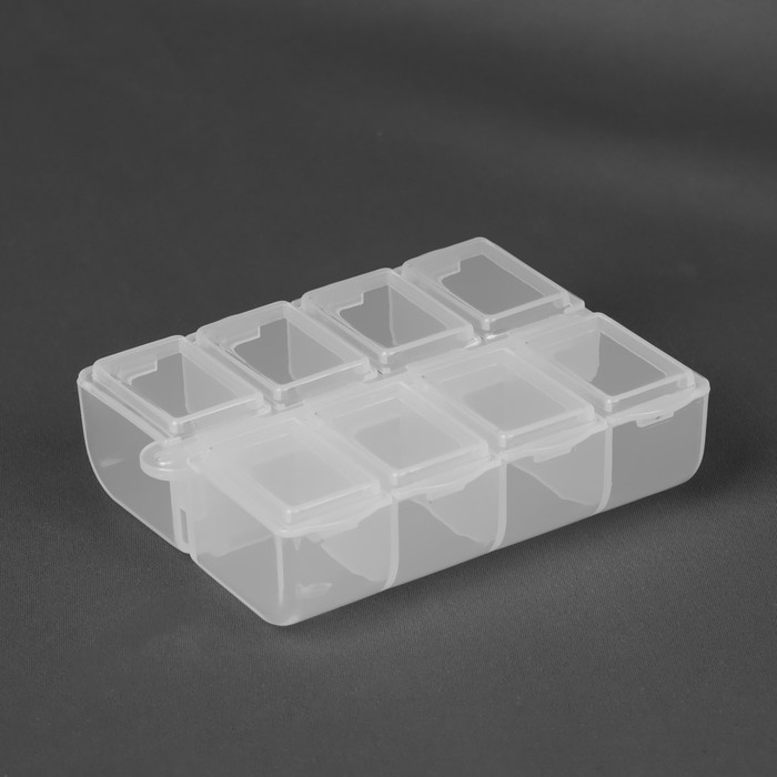 Органайзер для рукоделия, с подвесом, 8 отделений, 8 × 6 × 2 см, цвет прозрачный