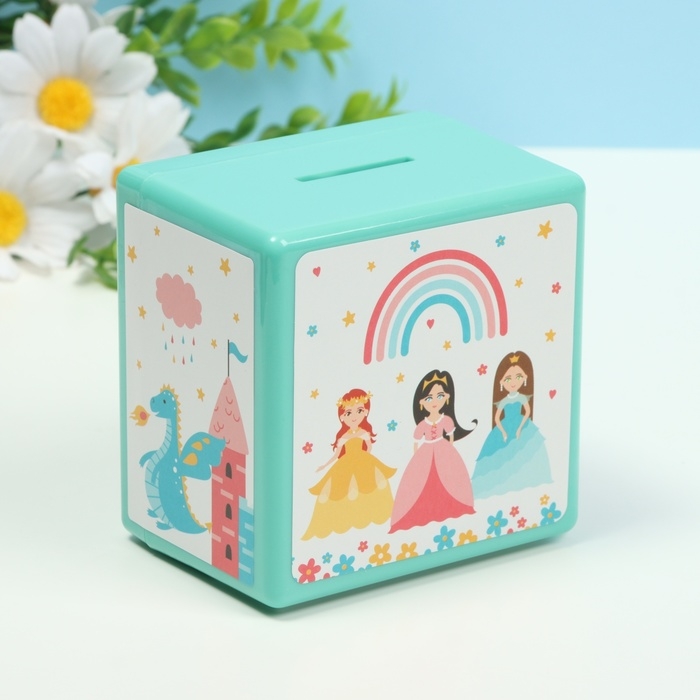 Копилка пластик Копилка пластик "Сейф. Принцессы" МИКС 8,5х6х8,5см