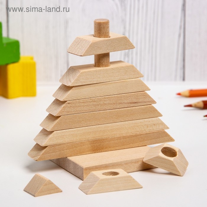 Детская пирамидка «Ёлочка», деревянная, материал: берёза Детская пирамидка «Ёлочка», деревянная, материал: берёза