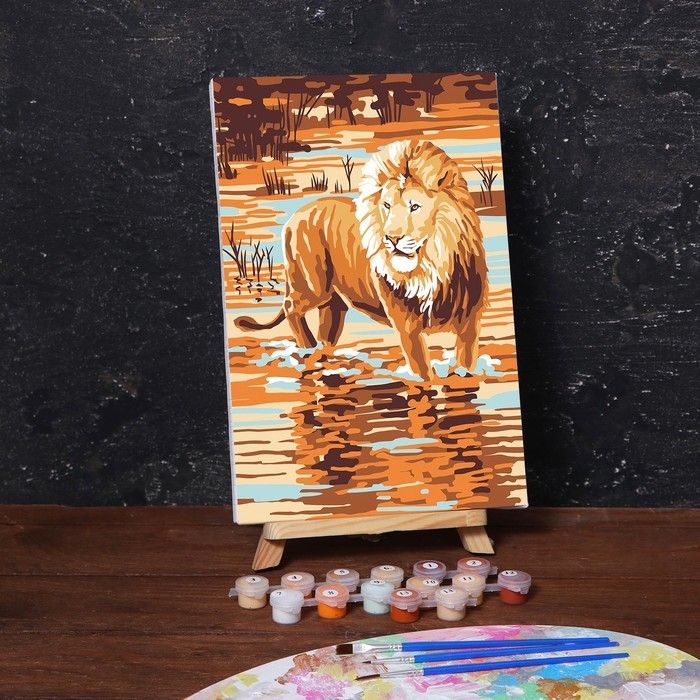 Картина по номерам на холсте с подрамником «Царь зверей» 20х30 см Картина по номерам на холсте с подрамником «Царь зверей» 20х30 см
