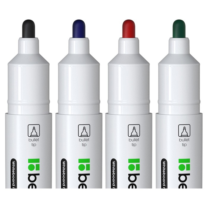 Набор маркеров для доски 4 цвета, Berlingo 2.0 мм Набор маркеров для доски 4 цвета, Berlingo 2.0 мм