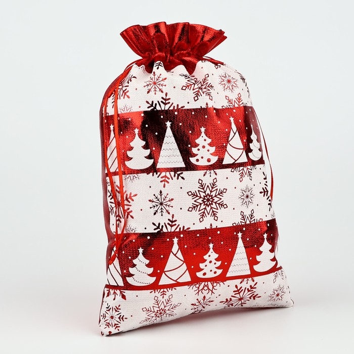 Мешочек подарочный парча «Новогодний орнамент», красный, 20 х 30 см, Новый год Мешочек подарочный парча «Новогодний орнамент», красный, 20 х 30 см, Новый год