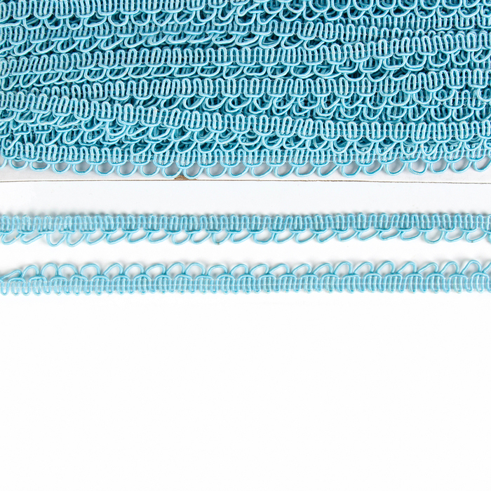 Тесьма «Фестоны», ширина 1,3 см., в упаковке 50 м., голубая Тесьма «Фестоны», ширина 1,3 см., в упаковке 50 м., голубая