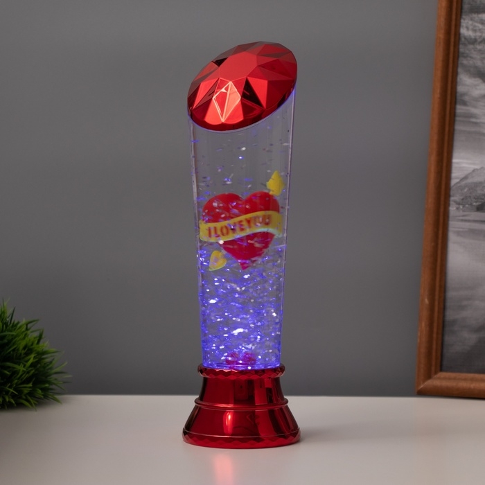 Лава лампа «Сердце» LED 3хААА, USB красный 6,5х6,5х23,7см Лава лампа «Сердце» LED 3хААА, USB красный 6,5х6,5х23,7см