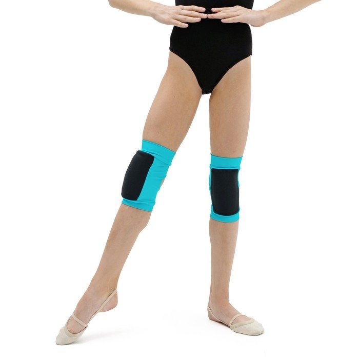 Наколенники для гимнастики и танцев Grace Dance, с уплотнителем, р. XS, цвет чёрный/голубой