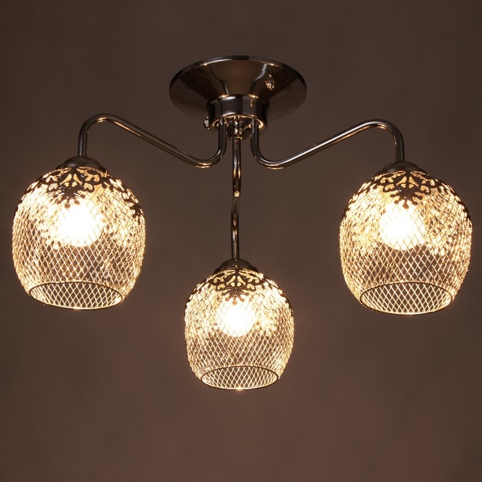 Люстра "Лаура" 3x60Вт E27 хром 54х54х29 см BayerLux