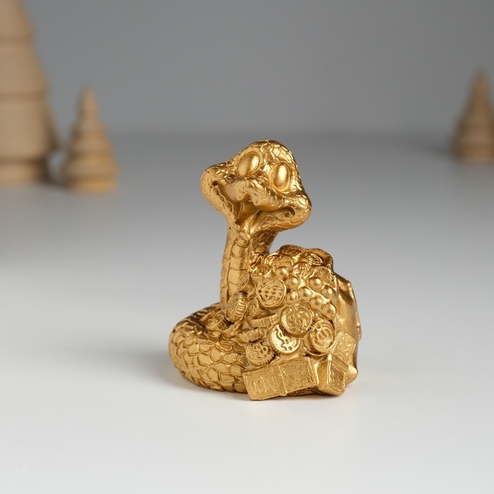 Сувенир полистоун Сувенир полистоун "Змея удачи с деньгами" МИКС 4х4х6,5 см