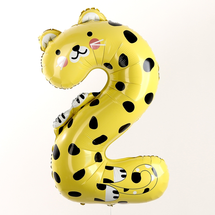 Шар фольгированный 40" &laquo;Цифра 2&raquo;, гепард