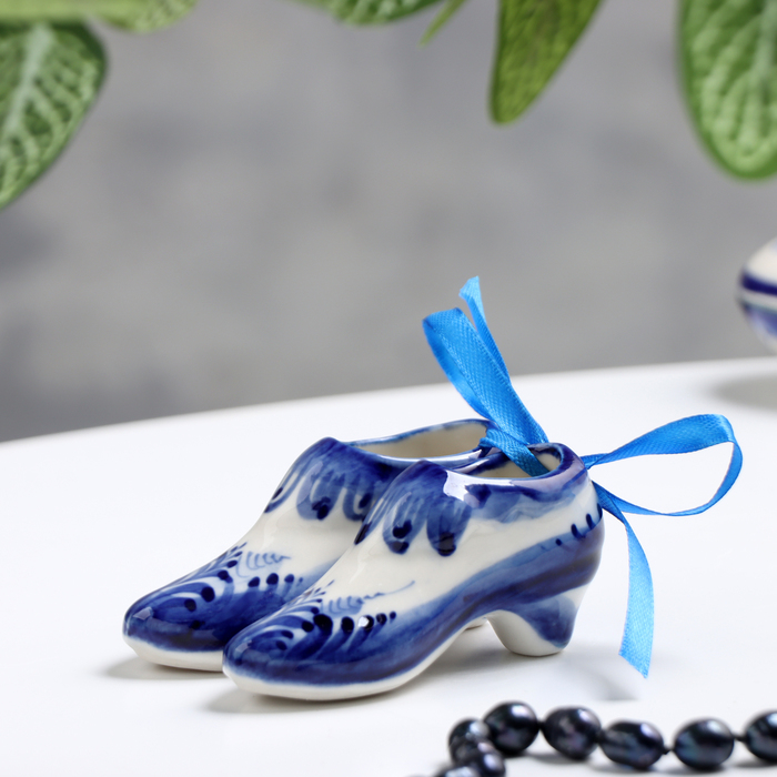 Сувенир  Сувенир "Туфельки", 3 х 7 см, гжель