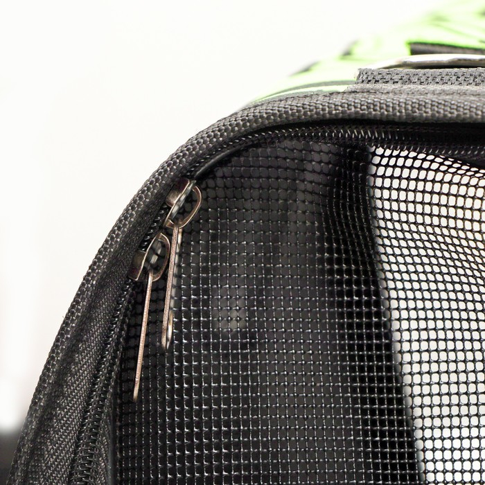 Сумка - переноска для животных  Сумка - переноска для животных "Цветы", зелёная, размер М, 40 х 21 х 27 см