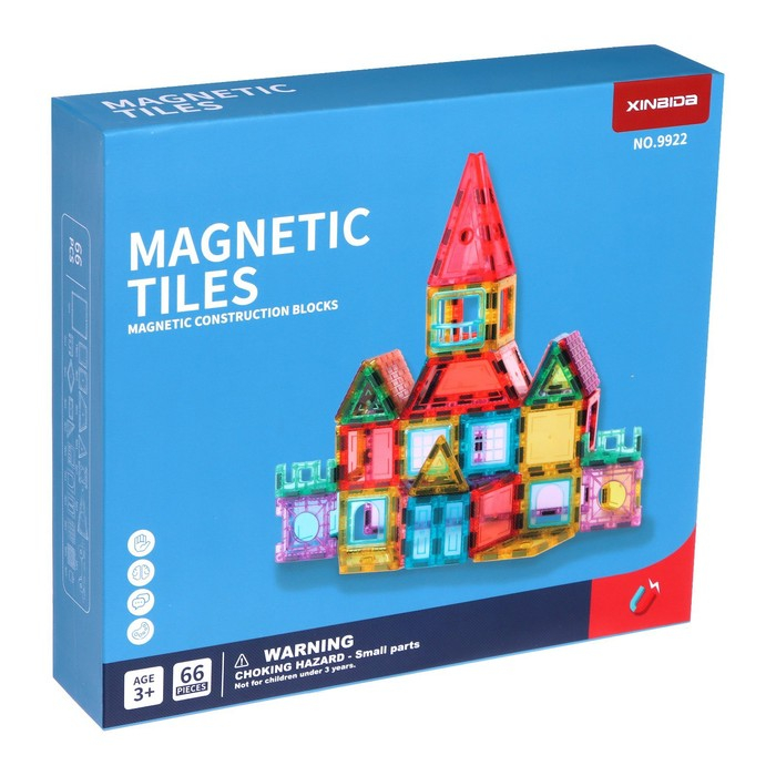 Конструктор магнитный «Магические фигуры», 66 деталей