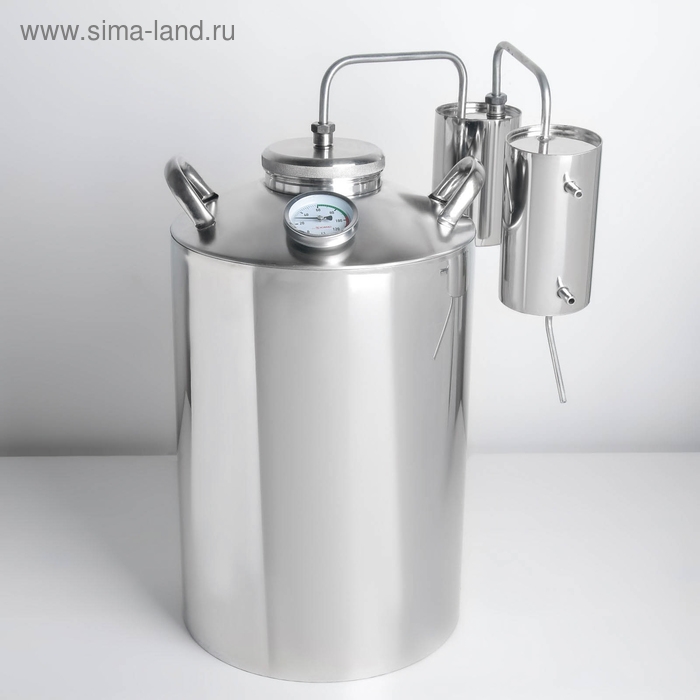 Дистиллятор, 25 л, горло 10 см, термометр, клапан Дистиллятор, 25 л, горло 10 см, термометр, клапан