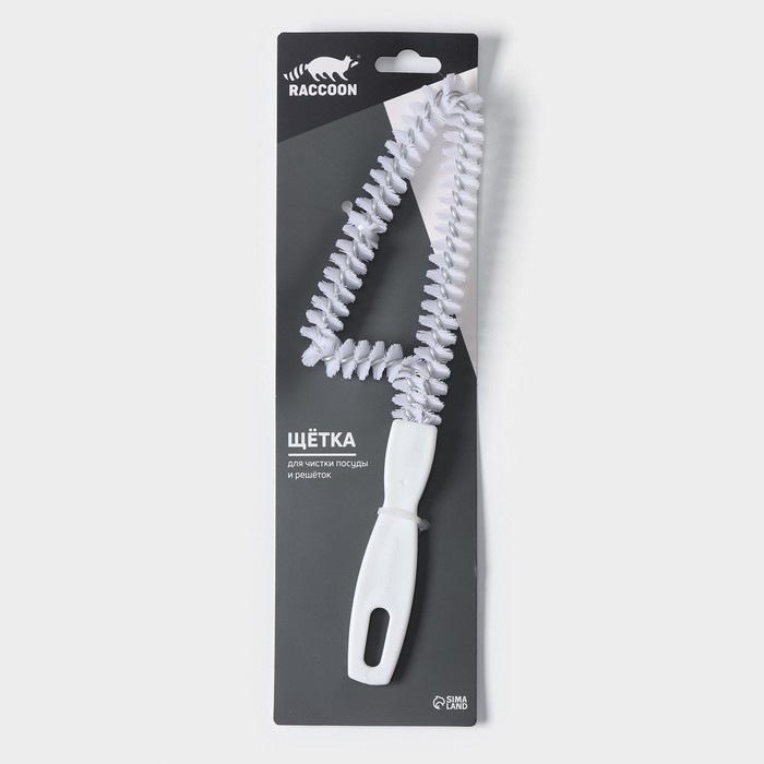 Щётка для чистки посуды и решёток-гриль Raccoon, треугольник, 24×6,5х1,5 см, цвет белый Щётка для чистки посуды и решёток-гриль Raccoon, треугольник, 24×6,5х1,5 см, цвет белый
