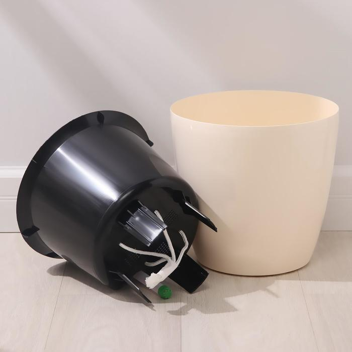 Кашпо с автополивом «Комфорт», 12 л (вставка 6 л), цвет кремовый Кашпо с автополивом «Комфорт», 12 л (вставка 6 л), цвет кремовый