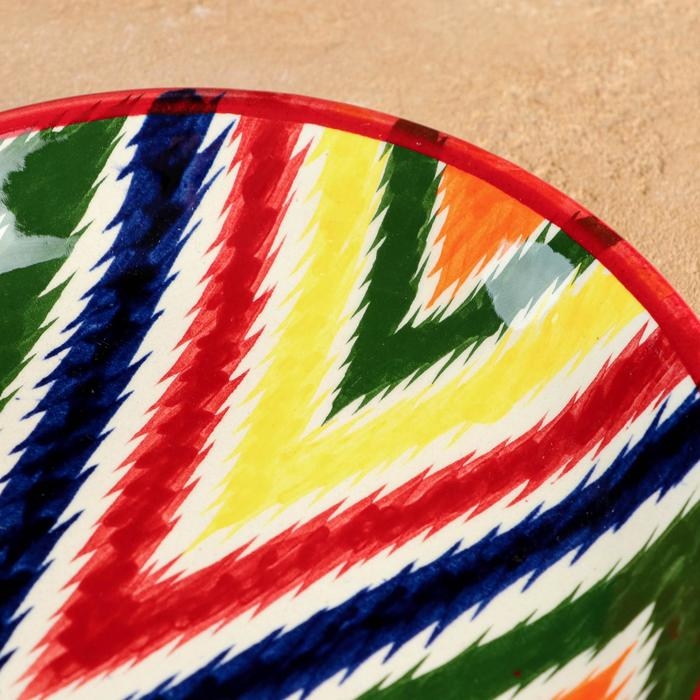 Тарелка Риштанская Керамика Тарелка Риштанская Керамика "Атлас", разноцветная, плоская, 15 см