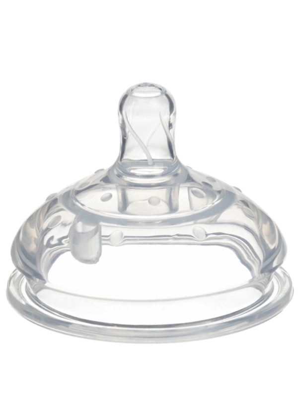 Соска для бутылочки силиконовой M&B, шир.горло, Ø70мм, от 6 мес, антиколиковая