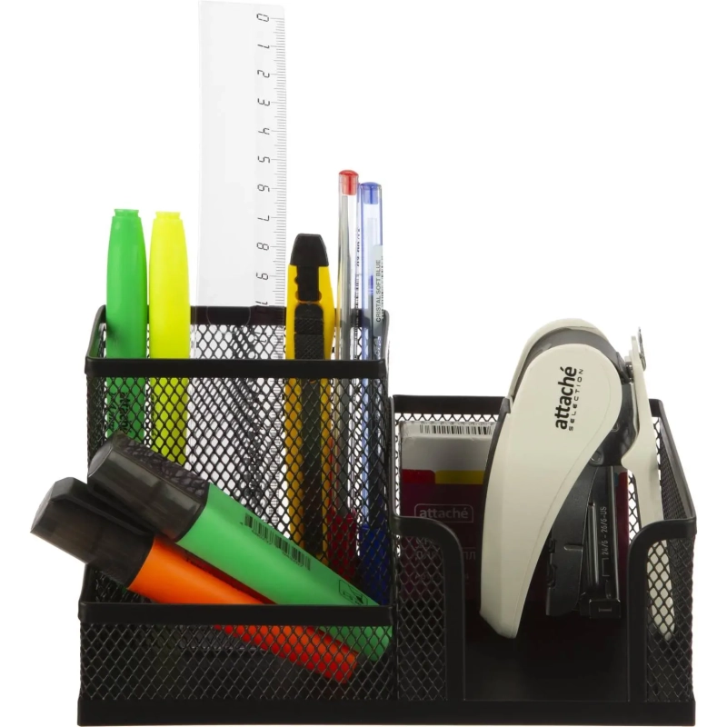 Подставка-органайзер для канц принадлежностей Attache черная 185x93x102мм