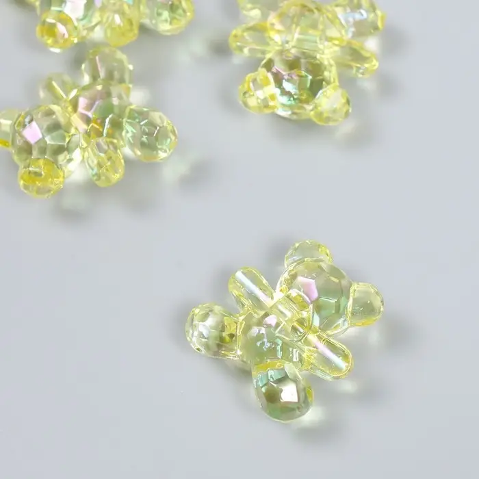 Бусина пластик для творчества "Мишка" жёлтая 3,1х3х1,5 см