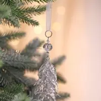 Ёлочная игрушка &laquo;Зимнее волшебство. Льдинка&raquo; листики, 12&times;4.5 см, прозрачный