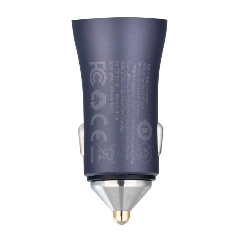 Переходник автомобильного зарядного устройства на USB + Type-C 40W CCJD-0G Baseus серый