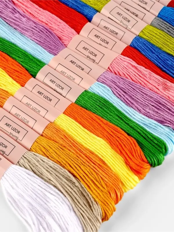 Нитки мулине, №1 - №5, 8&plusmn;1 м, набор 24 шт., разноцветные