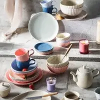 Тарелки Доляна &laquo;Коралл&raquo;, d=25.9 см, набор 2 шт., фарфор, голубые