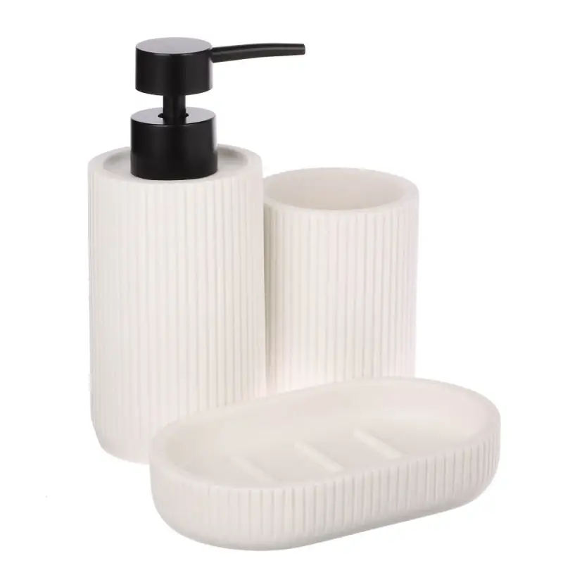 Диспенсер для жидкого мыла тм VETTA Дакота, 250мл, смола (полирезин), белый,&nbsp;6,5x6,5x16,5см