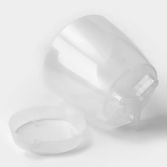 Горшок для цветов с поддоном &laquo;Альтернатива. Адель&raquo;, 1.5 л, пластиковый, прозрачный