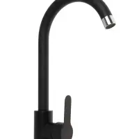 Смеситель для кухни ZEIN Z2388, картридж керамика 40 мм, нержавеющая сталь, камень-черный