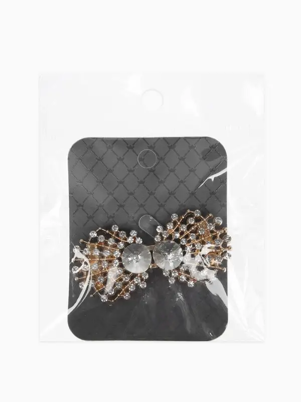 Зажим для кардигана "Ажур", веер, цвет белый в золоте