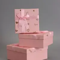 Наборок коробок 3 в 1 прямоугольные 19*19*9.8 17*17*8.0 15*15*6.5 см