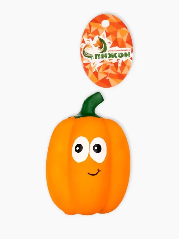 Пищащая игрушка для собак &laquo;Тыква&raquo;, 13 см, латекс, оранжевая