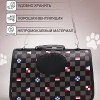 Сумка - переноска &laquo;Виши&raquo;, размер S, 37&times;20&times;24 см, каркасная, коричневая