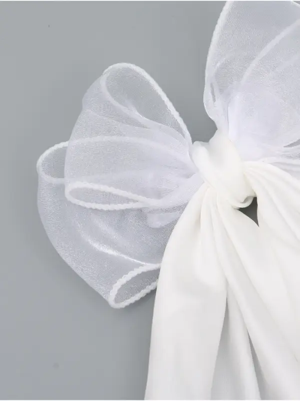 Бант для волос на заколке с лентами, белый, Принцессы Бант для волос на заколке с лентами, белый, Принцессы