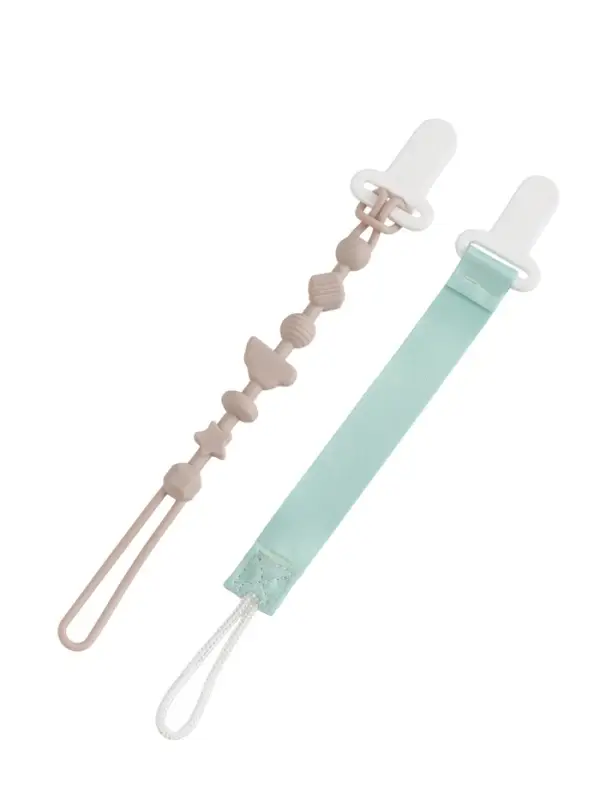 Держатель для соски - пустышки, 2 шт., текстиль и силикон, Mum&Baby