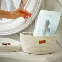 Корзина для хранения SL Home &laquo;Бэлл&raquo;, плетёная, ручной работы, большая, 32&times;32&times;16 см, белая
