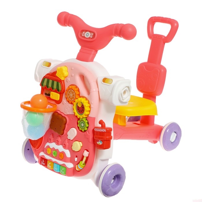 Столик-ходунки 4 в 1, звук, цвет розовый Столик-ходунки 4 в 1, звук, цвет розовый