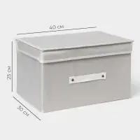 Короб стеллажный для хранения с крышкой LaDо́m, 40&times;30&times;25 см, серый