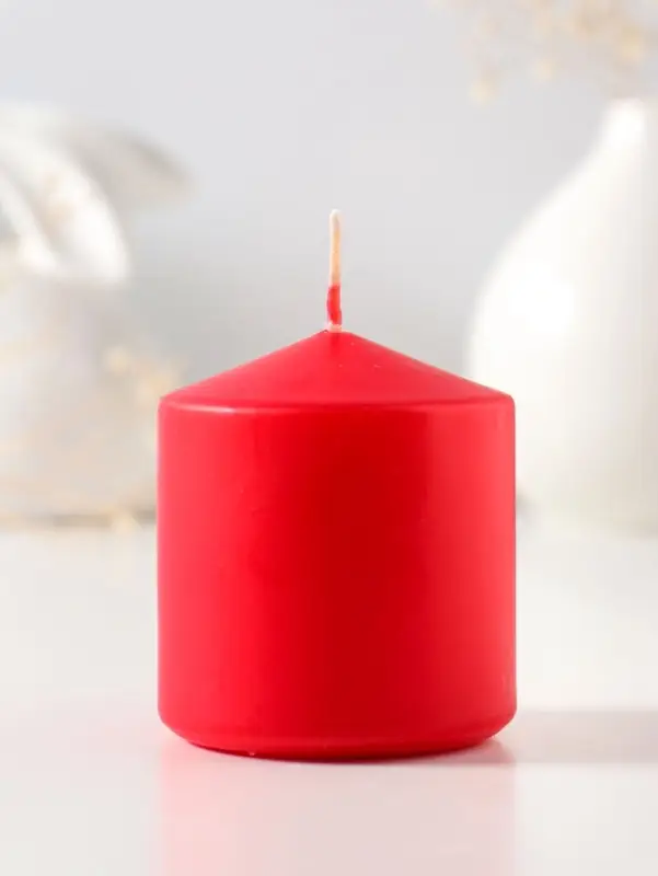 Свеча - цилиндр 6&times;6.5 см, красный