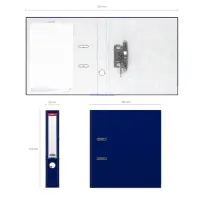 Папка-регистратор А4, 50 мм, ErichKrause Business, собранная, пластиковый карман, синяя, металлический кант, вместимость 350 листов