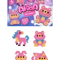 Аквамозаика "Розовые животные" 4 фигурки